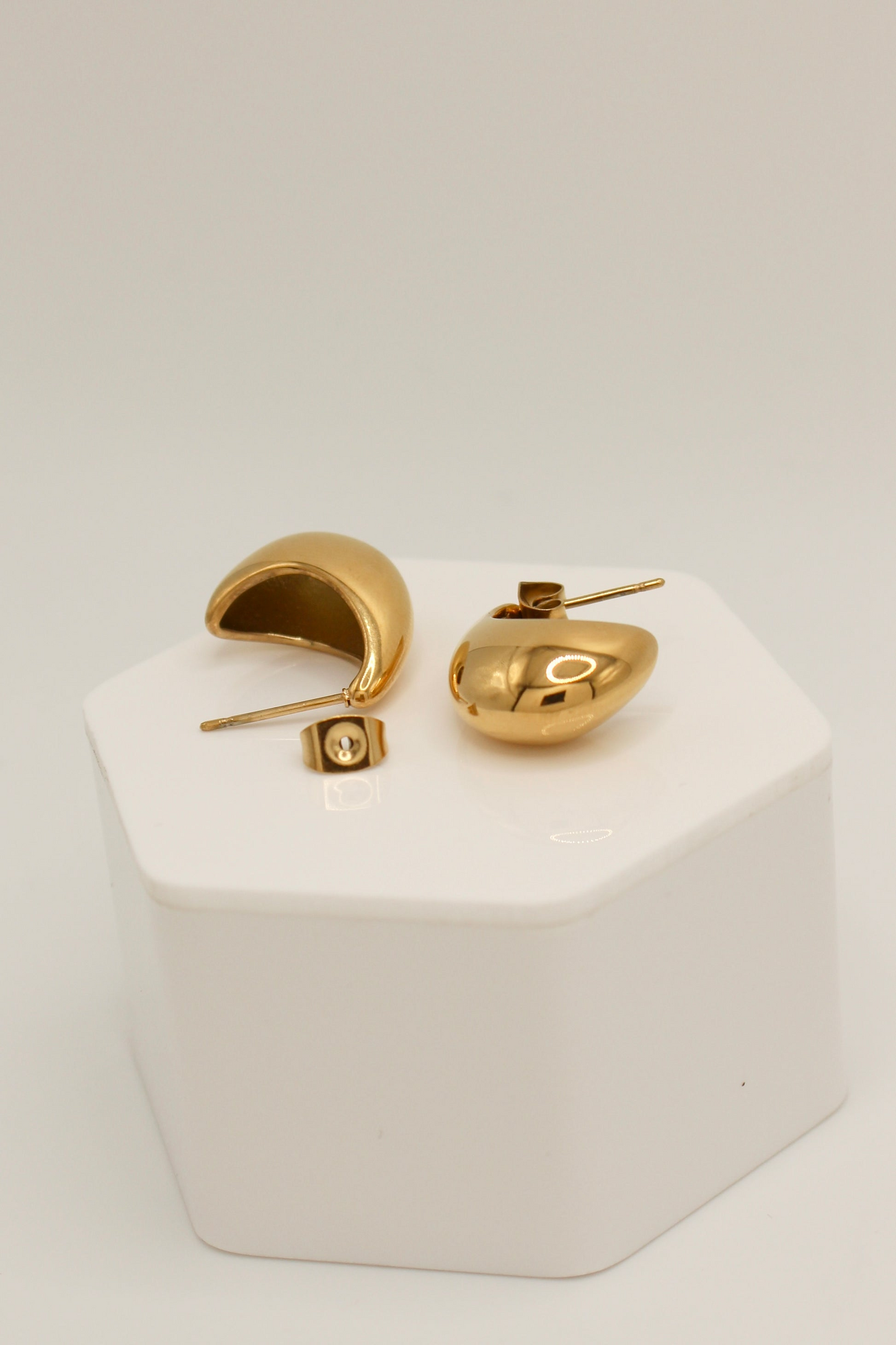 PVD Gold Stainless Steel Teardrop Earring Stud